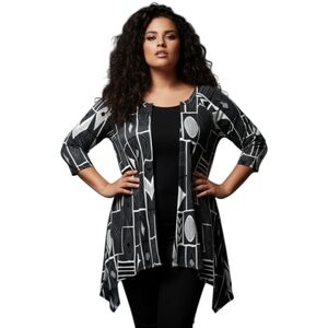 SALE Black and White Plus Size Cardigan